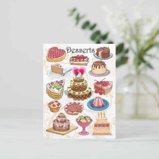 Desserts Briefkaart (Staand voorkant)