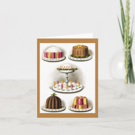 desserts en gebakken producten omlijst Note Kaart