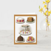  desserts en gebakken producten omlijst Note Kaart (Gele Bloem)