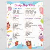 Desserts en Snoepjes Menu Flyer Sjabloon (Achterkant)