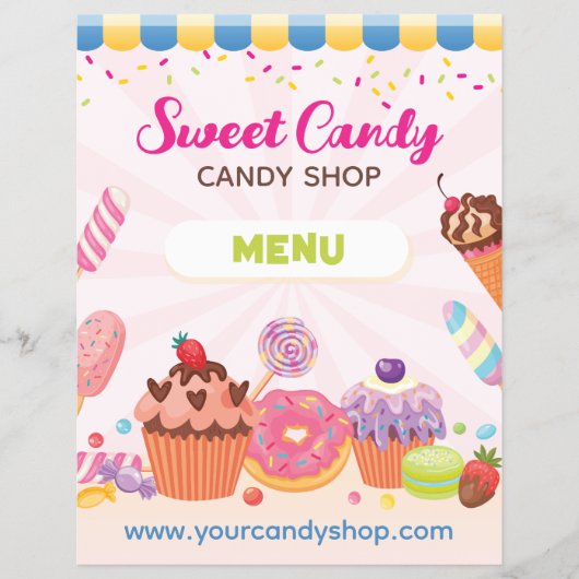 Desserts en Snoepjes Menu Flyer Sjabloon (Voorkant)