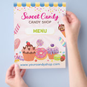 Desserts en Snoepjes Menu Flyer Sjabloon (Hand)