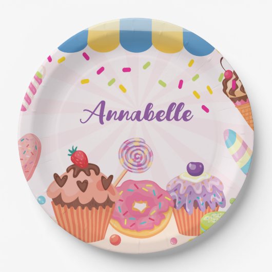 Desserts en Snoepjes Party Paper Bord (Voorkant)