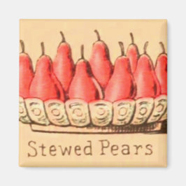  desserts gestoofde peren fruitillustratie magneet
