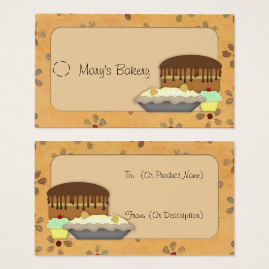 Desserts Label ophangen Visitekaartjes (Voorkant /achterkant)