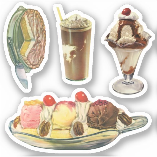  desserts, Lemon Meringue Pie, Ice Creams Sticker (Voorkant)