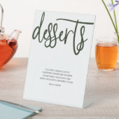 Desserts Menu Bruiloft Kunstgras Reclamebord Met Voetstuk (Insitu)