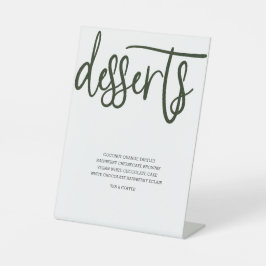 Desserts Menu Bruiloft Kunstgras Reclamebord Met Voetstuk