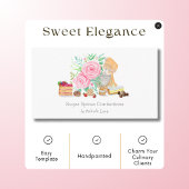 Desserts met mixer en Rozen chef-kok, bakker Visitekaartje