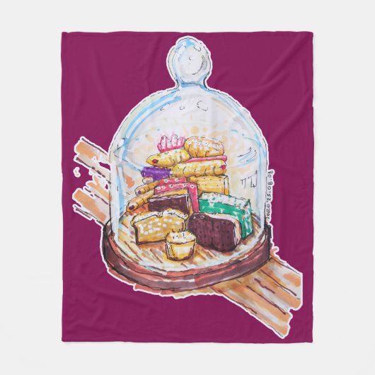 Desserts onder glazen koepel fleece deken (Voorkant)