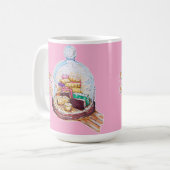 Desserts onder glazen koepel koffiemok (Voorkant links)