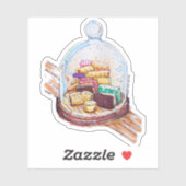 Desserts onder glazen koepel sticker (Vel)