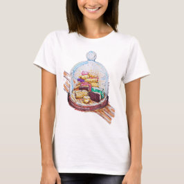 Desserts onder glazen koepel t-shirt