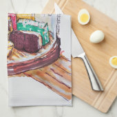 Desserts onder glazen koepel theedoek (Quarter Fold)