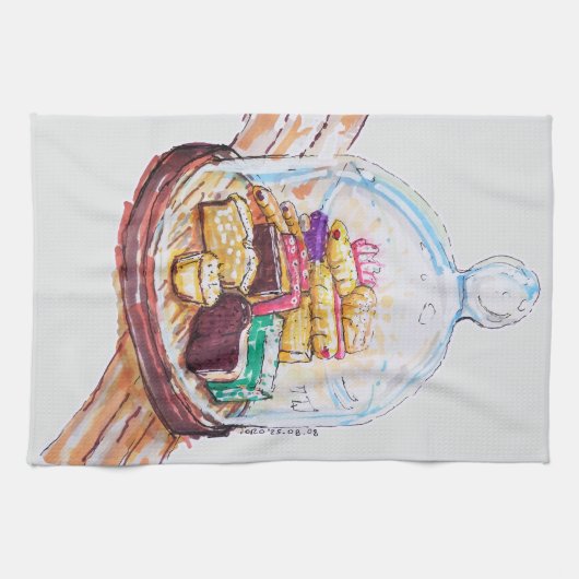 Desserts onder glazen koepel theedoek (Horizontaal)