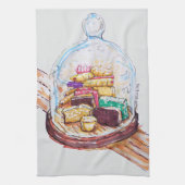 Desserts onder glazen koepel theedoek (Verticaal)