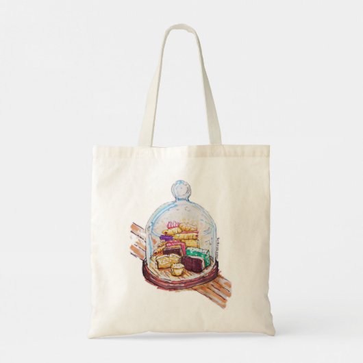 Desserts onder glazen koepel tote bag (Achterkant)
