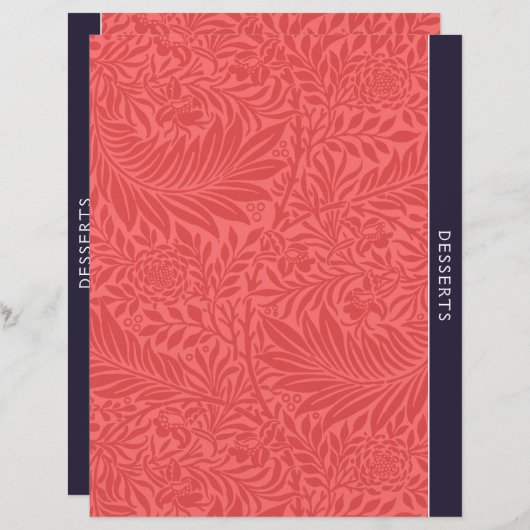 Desserts | Ontvanger divider |  Rode Floral (Voorkant / Achterkant)