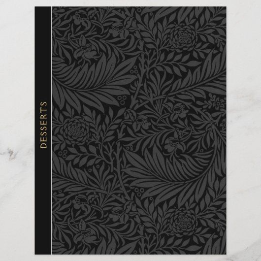 Desserts | Ontvanger divider |  zwarte Floral (Achterkant)