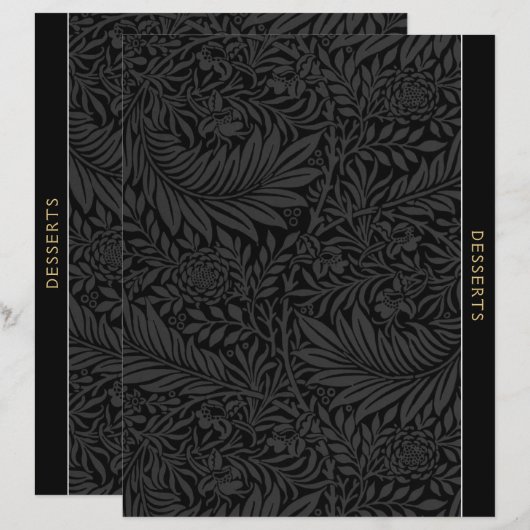 Desserts | Ontvanger divider | zwarte Floral (Voorkant / Achterkant)
