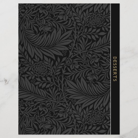 Desserts | Ontvanger divider |  zwarte Floral (Voorkant)