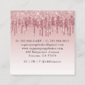 Desserts Pastry Chef Baker Roos Gold Glitter Vierkante Visitekaartje (Achterkant)