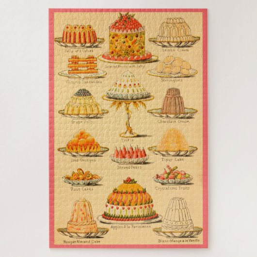 desserts perzik gouden taart taart food chart legpuzzel (Verticaal)