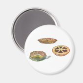  desserts, Thanksgiving Pies, Pecan Pumpkin Magneet (Voorkant / Achterkant)