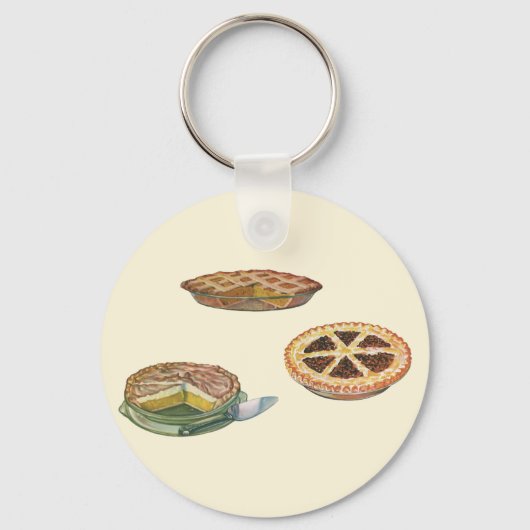 desserts, Thanksgiving Pies, Pecan Pumpkin Sleutelhanger (Voorkant)