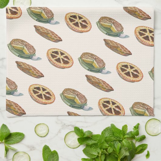  desserts, Thanksgiving Pies, Pecan Pumpkin Theedoek (Gevouwen)