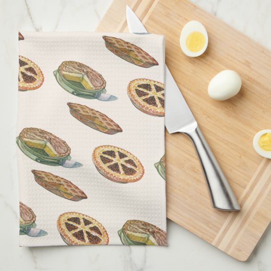  desserts, Thanksgiving Pies, Pecan Pumpkin Theedoek (Quarter Fold)