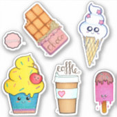 Desserttijd - Cute Cartoon Sweet-behandelingen Sticker (Voorkant)