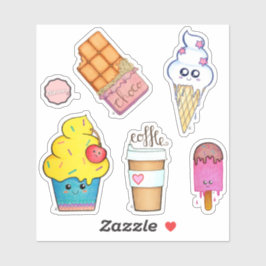 Desserttijd - Cute Cartoon Sweet-behandelingen Sticker