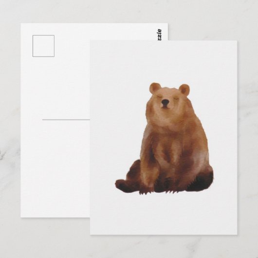 Dessin ours brun briefkaart (Voorkant / Achterkant)