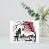 Dessin paysage Japon Briefkaart (Staand voorkant)