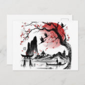 Dessin paysage Japon Briefkaart (Voorkant / Achterkant)