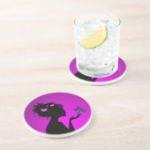 Dessous De Glas En Zandsteen Onderzetter (Zijkant)