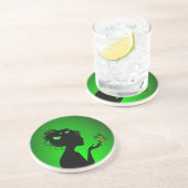 Dessous De Verre En Grès De groene vlindervrouw Zandsteen Onderzetter (Zijkant)