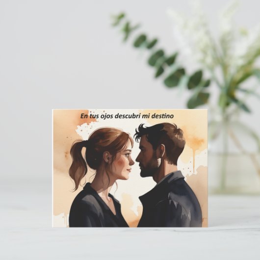 Destellos de Miradas: Ilustración en Acuarela que  Feestdagenkaart (Staand voorkant)