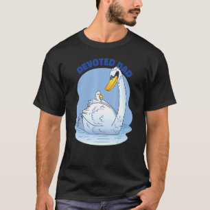 Destemde pap Swan Happy Vaderdag dad toegewezen T-shirt