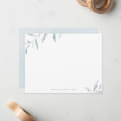 Destery Minimal Greenery Personalized Stationery Notitiekaartje (Voorkant / Achterkant in situ)
