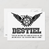 Destiel Quote Series - #10 Briefkaart (Voorkant / Achterkant)