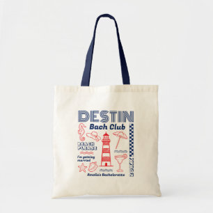 Destin Bach Club Beach Meisjesuitje Doodle Tote Bag