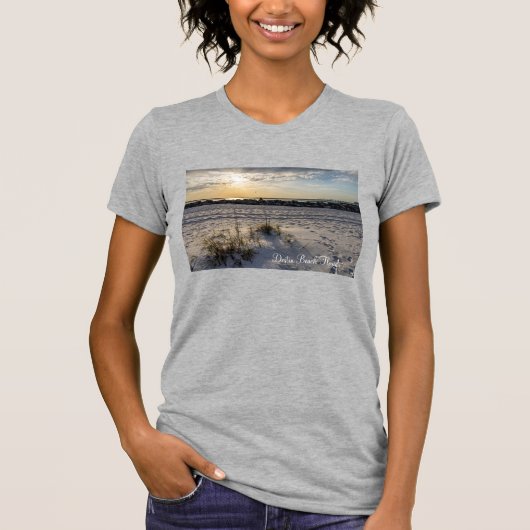 Destin Beach Florida Jetty Sunset Dames Tshirt (Voorkant)