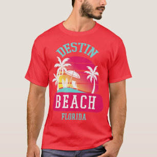 Destin Beach Florida Retro Sunset Mannen Women Kin T-shirt