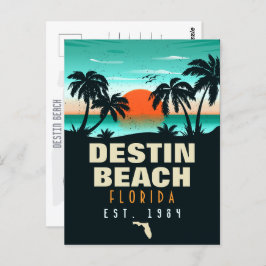 Destin Beach Florida Retro Sunset Souvenirs 60s Briefkaart