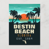 Destin Beach Florida Retro Sunset Souvenirs 60s Briefkaart (Voorkant)