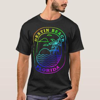 Destin Beach Florida USA Rainbow Palm Beach V T-shirt