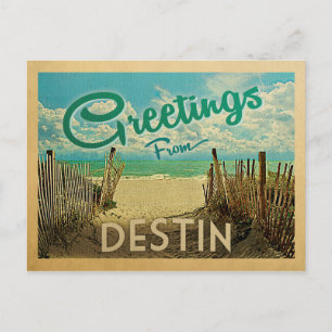 Destin Beach Vintage Travel Briefkaart