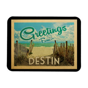 Destin Beach Vintage Travel Magneet
